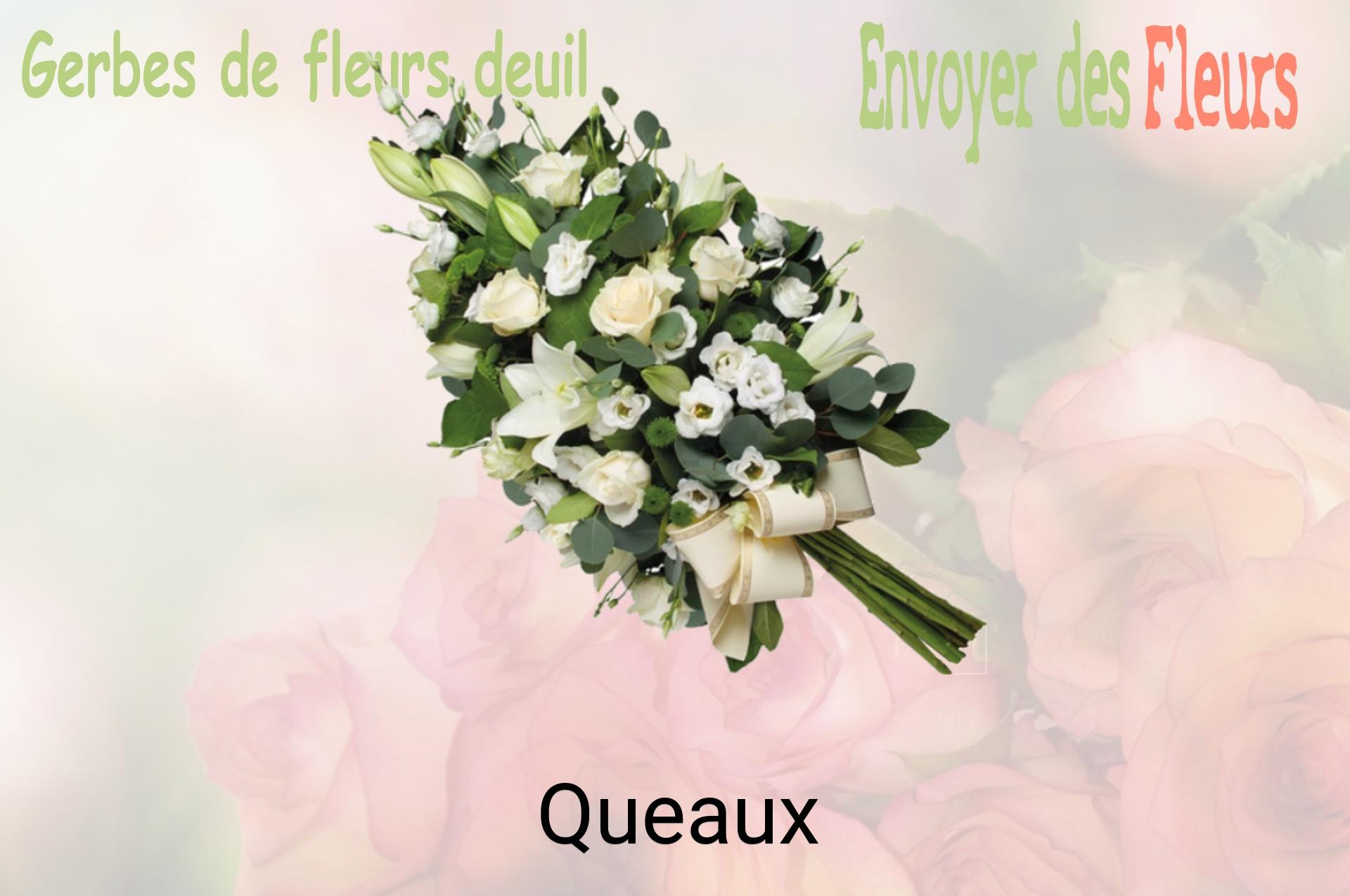 Gerbe de fleurs de deuil livrée à Queaux